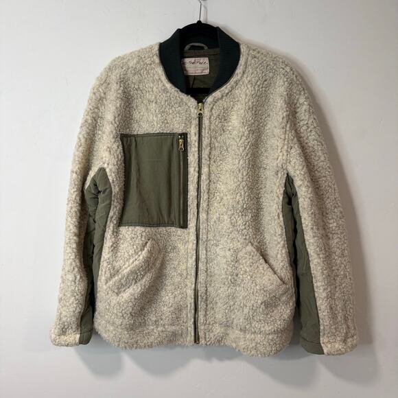 Free People Jackets & Blazers - Free People We The Free Women's Rivington Sherpa Jacket Fleece Cream Green Small